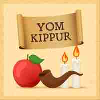 Vettore gratuito yom kippur vintage