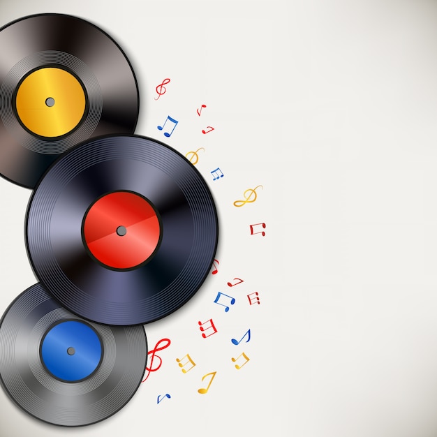 Vinyl record background with copyspace