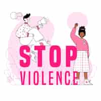 Free vector violence against women stop abuse