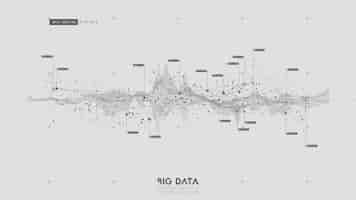 無料ベクター バイオレット抽象バイナリウェーブ3dビッグデータの視覚化複雑な財務データスレッド分析ビジネス分析表現未来的なインフォグラフィック美的デザイン財務コンセプト