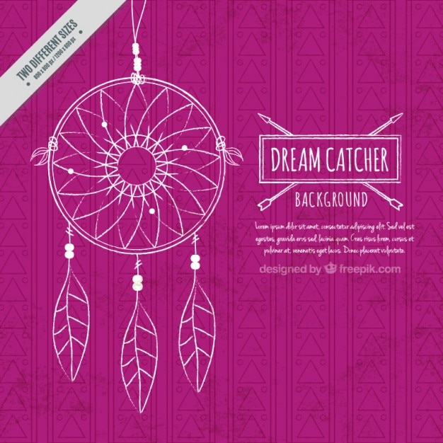 Free vector violet background with hand drawn dream catcher