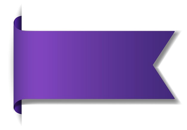 Violet banner design on white background