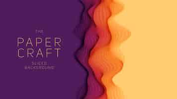 Free vector violet to orange paper layers 3d abstract gradient papercut colorful origami shape concept