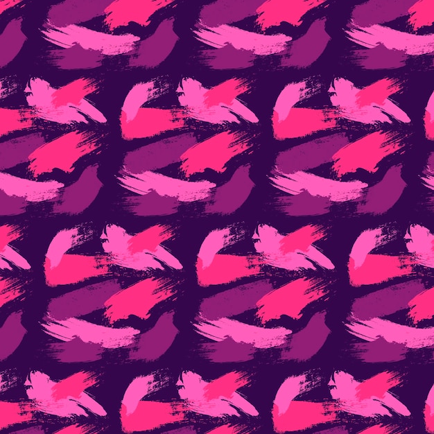 Violet and pink brush strokes seamless pattern