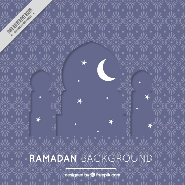 Vettore gratuito sfondo ramadan violet