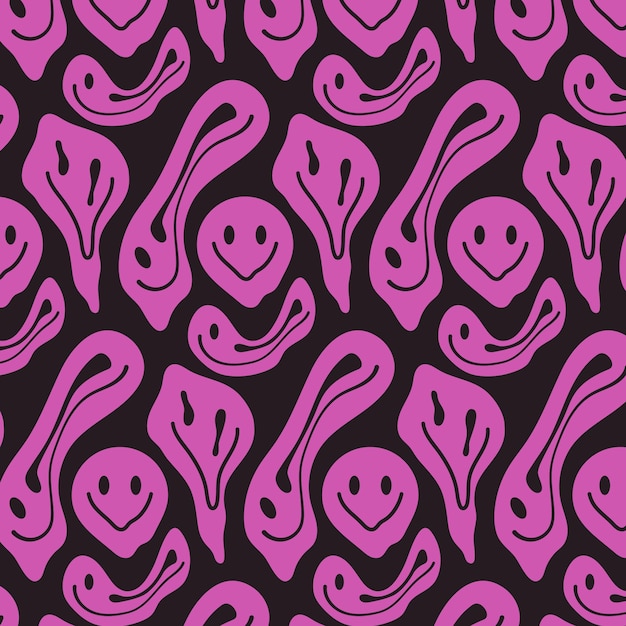 Violet stretched and distorted emoticon pattern template