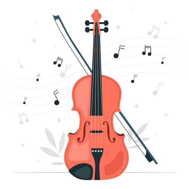 Free vector violin concept illustration