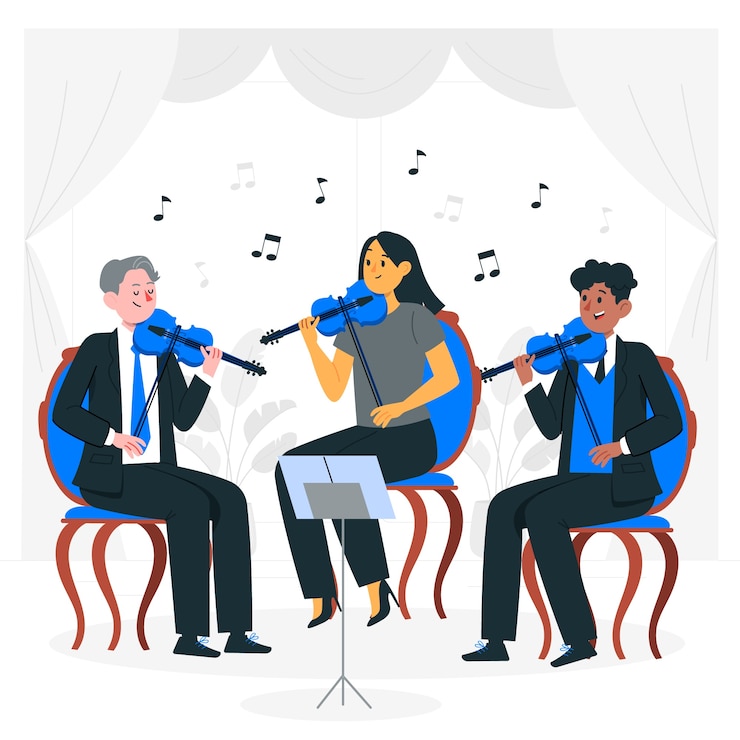 Free Vector violin orchestra concept illustration