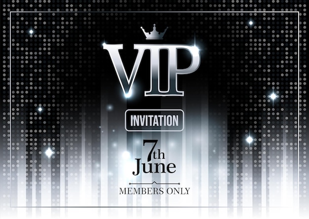 Vip club party premium horizontal poster with silver dots and vertical lines with editable ornate text vector illustration