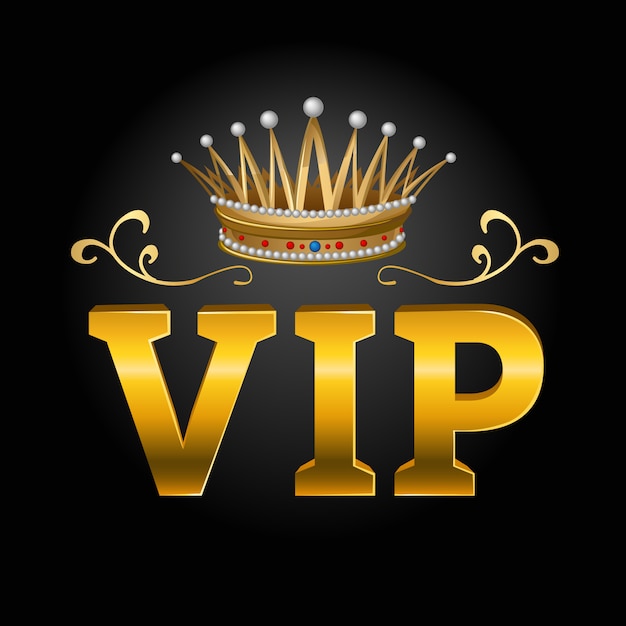 Free vector vip with crown composition