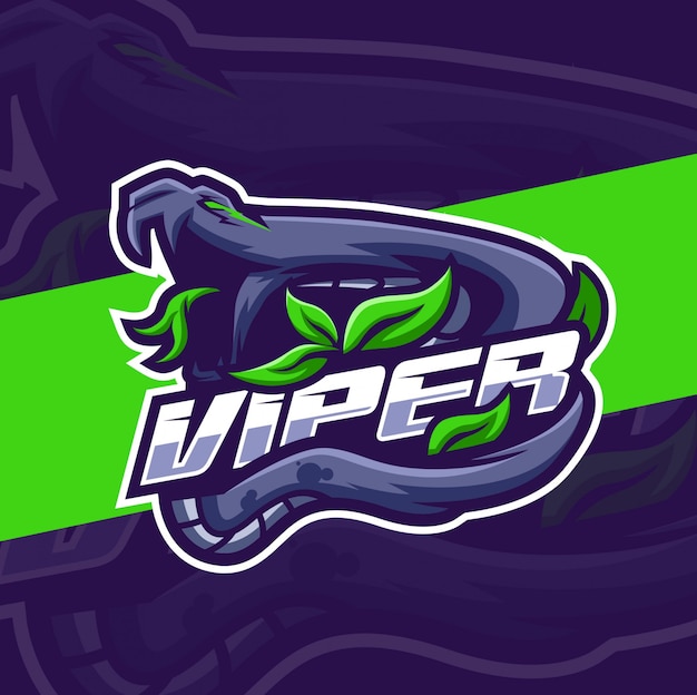 Viper snake mascot esport logo design