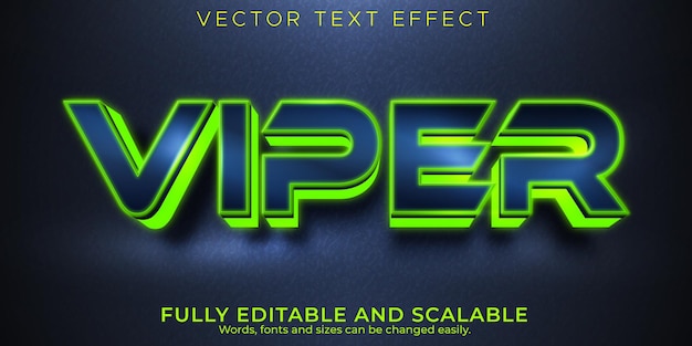 Viper text effect, editable neon and sport text style