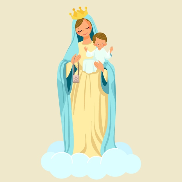 Virgen del carmen illustration