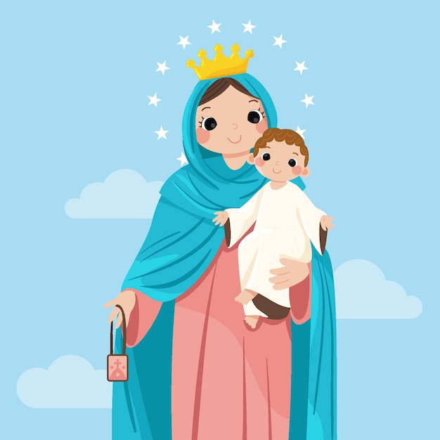 Virgen del carmen illustrazione