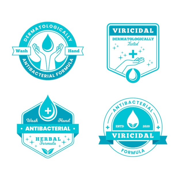 Free vector viricidal and bactericidal cleaner labels