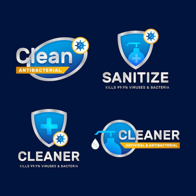 Free vector viricidal and bactericidal cleaner labels