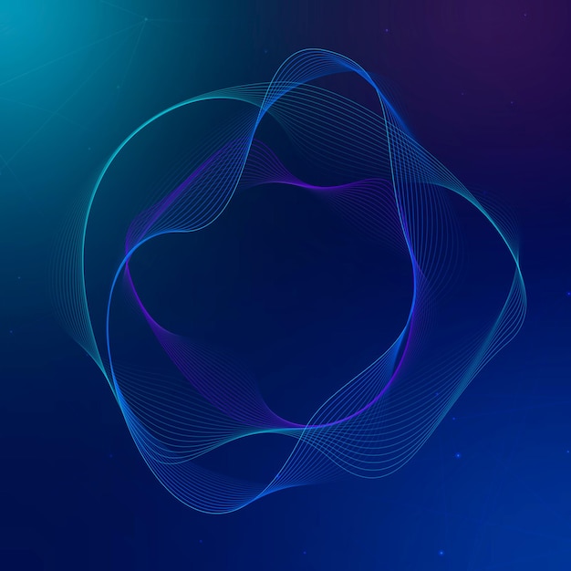Vettore gratuito la tecnologia dell'assistente virtuale vector la forma irregolare del cerchio in blu