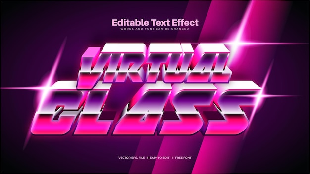 Free vector virtual class text effect