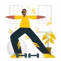 Бесплатное векторное изображение Иллюстрация концепции виртуального фитнеса
