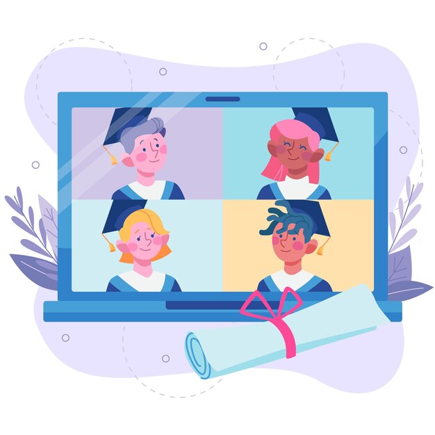 Virtual graduation ceremony concept