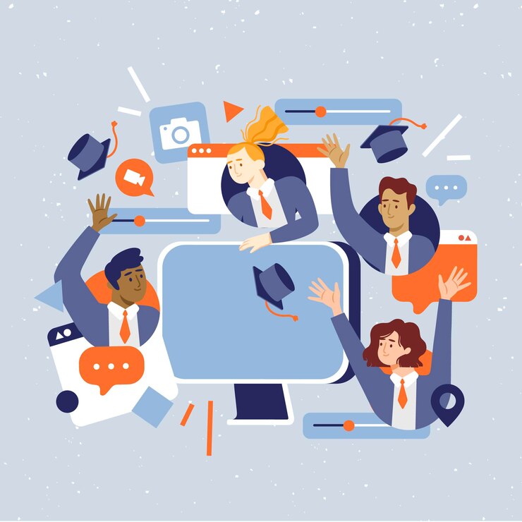 Free Vector virtual graduation ceremony