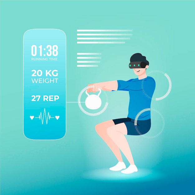 Free vector virtual gym concept