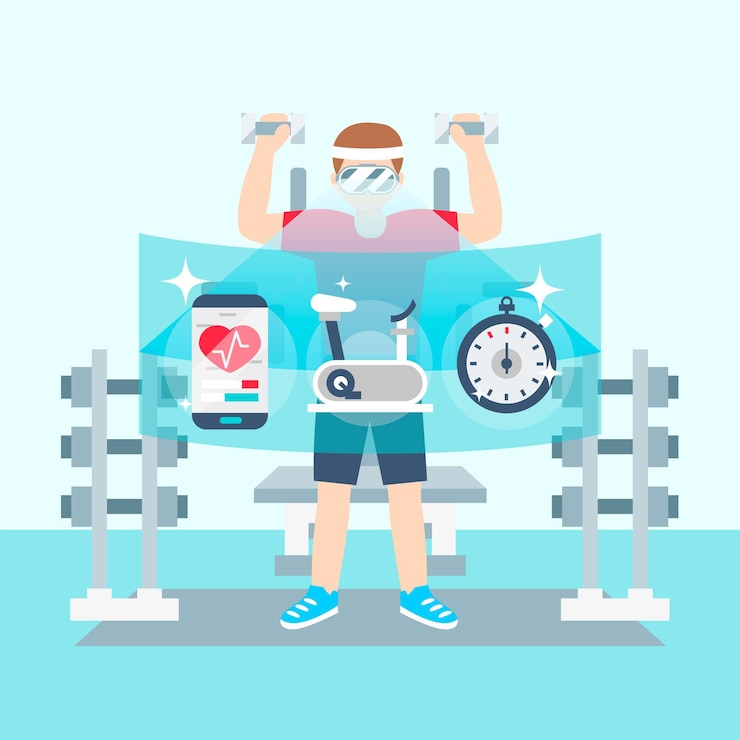 Free Vector virtual gym concept