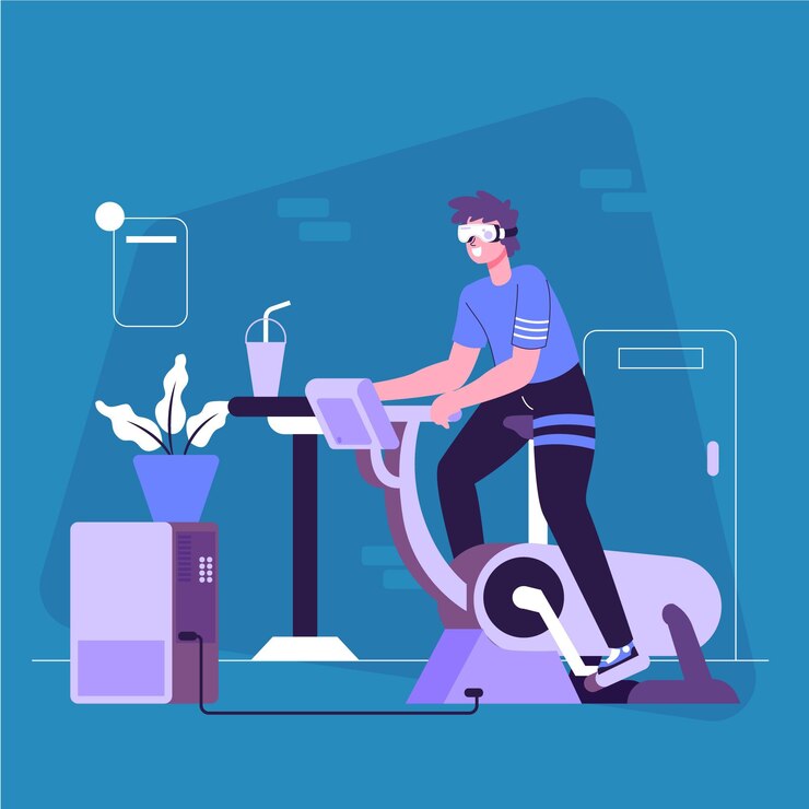 Free Vector virtual gym concept