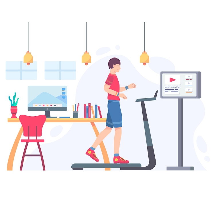 Free Vector virtual gym concept