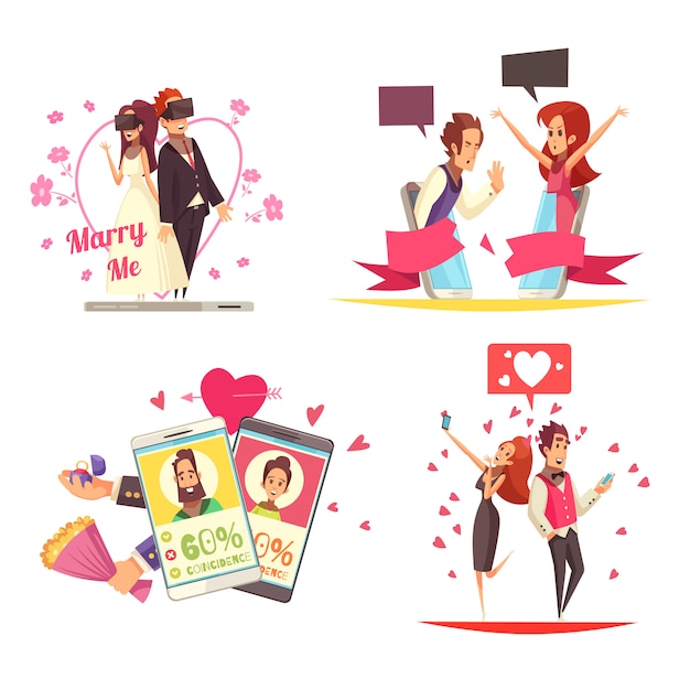 Virtual love design concept