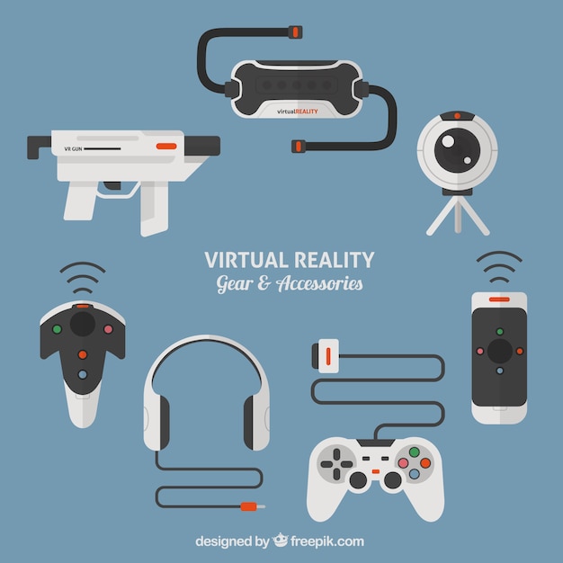 Бесплатное векторное изображение Виртуальные аксессуары реальность