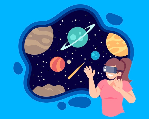 Free vector virtual reality concept illustration