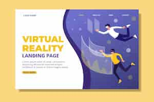 Free vector virtual reality concept - landing page