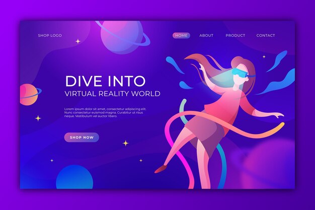 Virtual reality concept - landing page