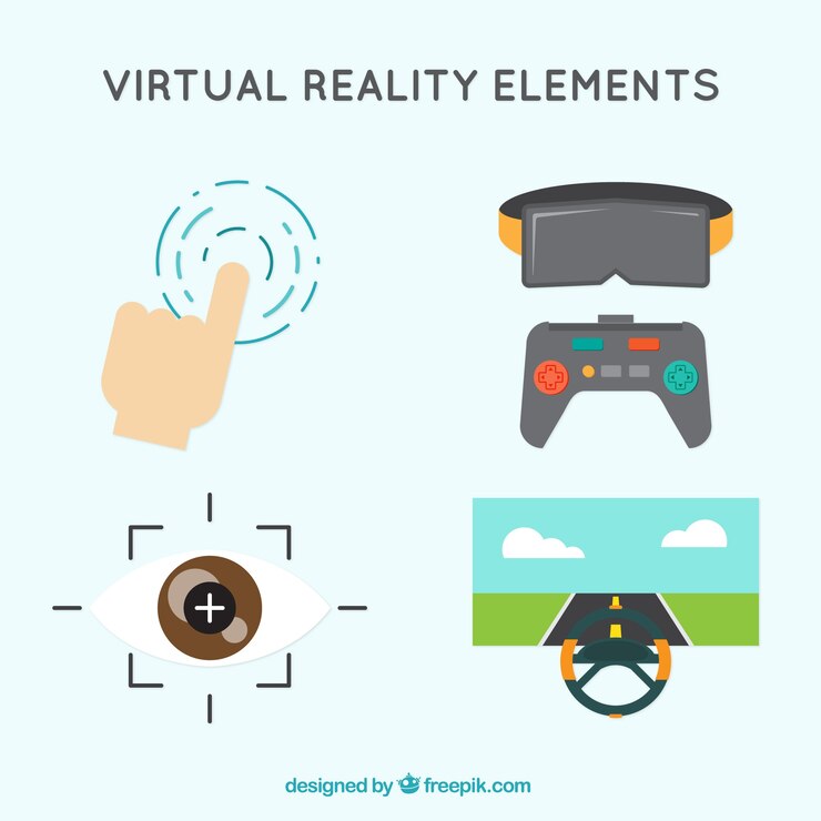 Free Vector virtual reality elements in flat design