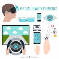 Free vector virtual reality elements pack