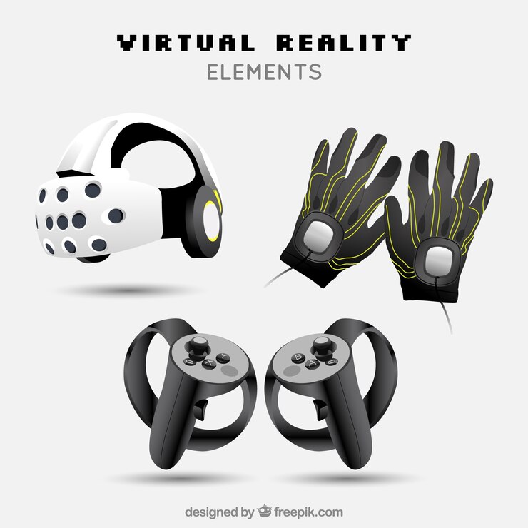 Free Vector virtual reality elements in realistic style