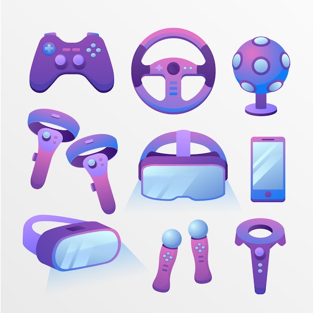 Free vector virtual reality equipment illustration