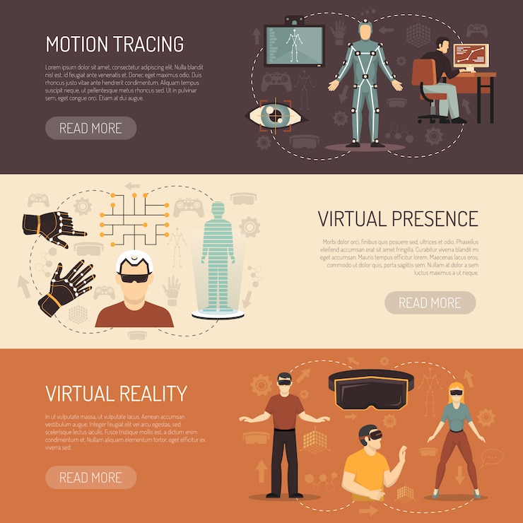 Free Vector virtual reality games banners