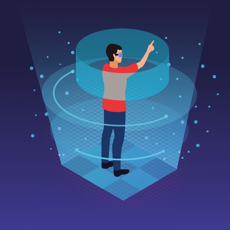 Free Vector virtual reality glasses technology