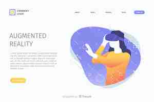 Free vector virtual reality landing page template