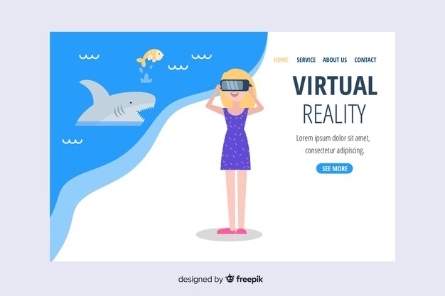 Шаблон целевой страницы виртуальной реальности