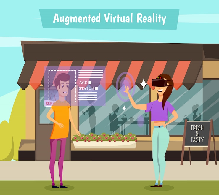 Free Vector virtual reality orthogonal illustration