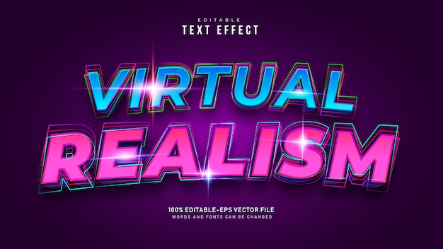 Free vector virtual reality text effect