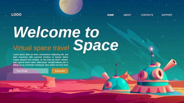 Шаблон целевой страницы виртуального космического путешествия