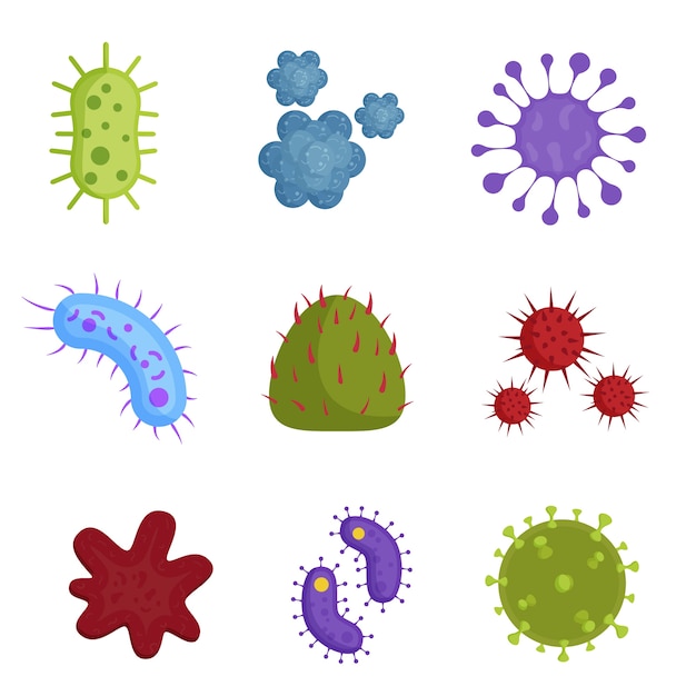 Free vector virus collection concept