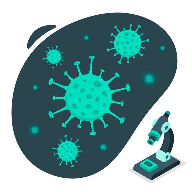 Бесплатное векторное изображение Иллюстрация концепции вируса