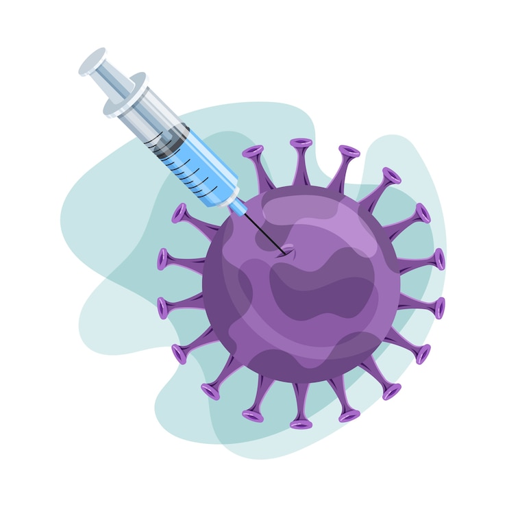Free Vector virus cure concept in flat design