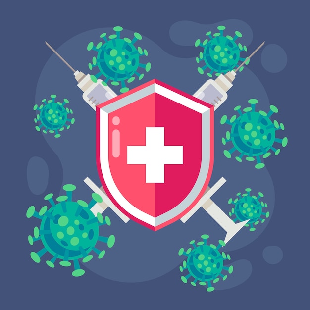 Free vector virus cure concept illustrated