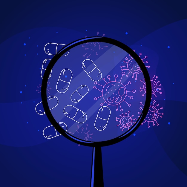 Бесплатное векторное изображение Концепция лечения вирусов